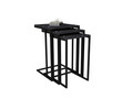 Set masute 3 piese, Puqa Design, Black Mermer, PAL, Negru