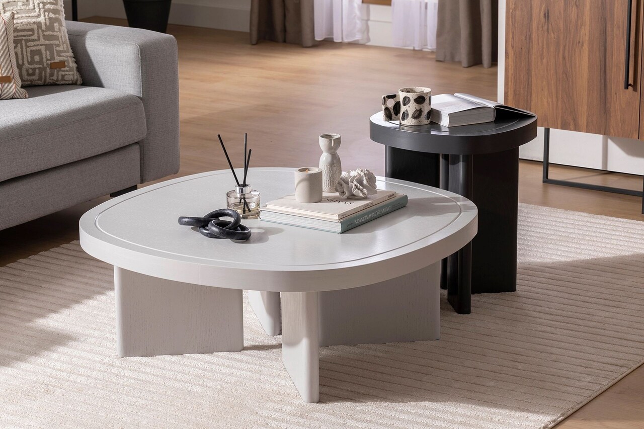 Masuta de cafea, Howard, Cream, 92x35x92 cm, MDF , Gri - 1 | YEO