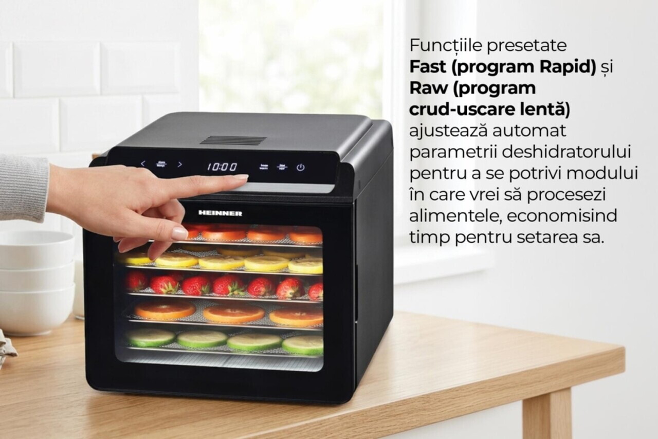Deshidrator fructe si legume NatureDry, Heinner, 500-600W, negru - view 6