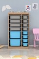 Dulap multifunctional, Estella, Montana Xs 2D4N8U, Gri Sonomo / Albastru