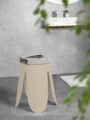 Taburet pentru baie Comiso, Wenko, 44.5x46 cm, plastic/poliuretan, bej