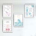Set 4 tablouri decorative, SET_122, Lulu, 34x44 cm, plastic