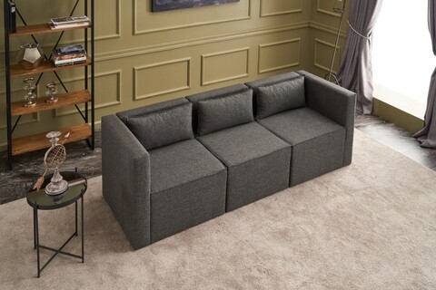 Canapea fixa moduler uclu koltuk , balcab home, 3 locuri, 80/62x80x72 cm, lemn, antracit