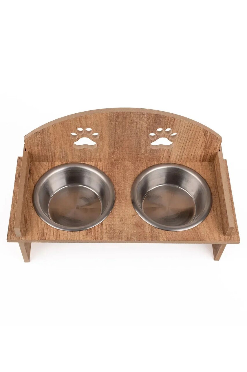 Bol pentru hrana animale de companie, Paws &amp; Whiskers, Apvm12, MDF , Multicolor - imagine 3