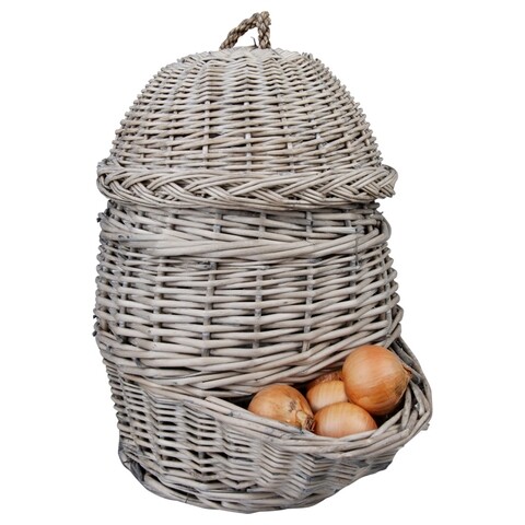 Cos depozitare ceapa, esschert, onion, 32.5 x 24.8 x 34.5 cm, ramuri de salcie