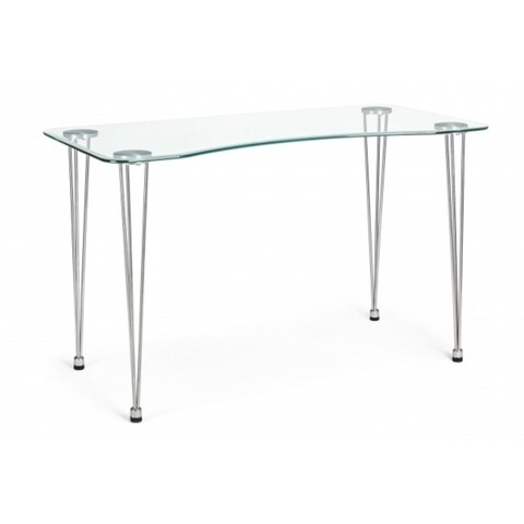 Birou, rondo, bizzotto, 120x60x74 cm, otel/sticla temperata