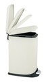 Cos de gunoi cu pedala Design, Wenko, 20.5x36x46 cm, otel/polipropilena, crem/negru