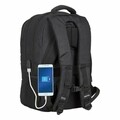 Rucsac pentru laptop si tableta cu iesire usb, Safta, 30 x 43 x 16 cm, nailon/pvc, negru