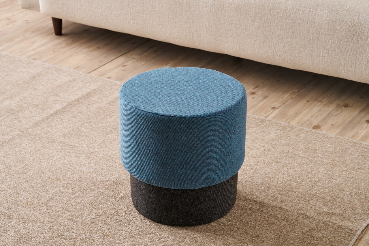 Taburet, Atelier del Sofa, 825BLC5180, Lemn, Albastru - view 2