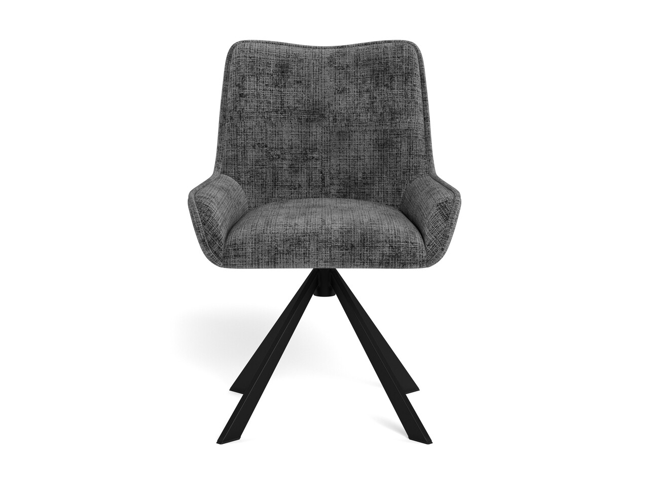 Scaun Eddie, Actona, 59x56x81 cm, rotativ, tesatura Chenille/otel, maro pudrat - view 5