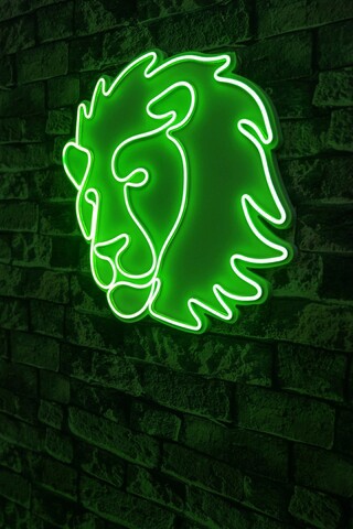 Decoratiune luminoasa LED, Lion, Benzi flexibile de neon, DC 12 V, Verde mezoni.ro