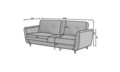 Canapea extensibila 3 locuri ELTAP, SO-BEL-40NU, Bellis, 220x90x83 cm, lemn/poliester, albastru inchis