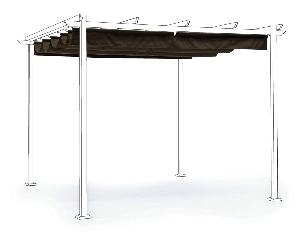 Prelata grisanta pentru pavilion de gradina Dynamic Gazebo, Bizzotto, 300 x 300 cm, poliester/poliuretan, grej