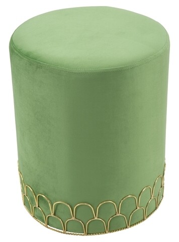 Taburet Ring, Mauro Ferretti, 35 x 42 cm, lemn de pin/fier/poliester, verde