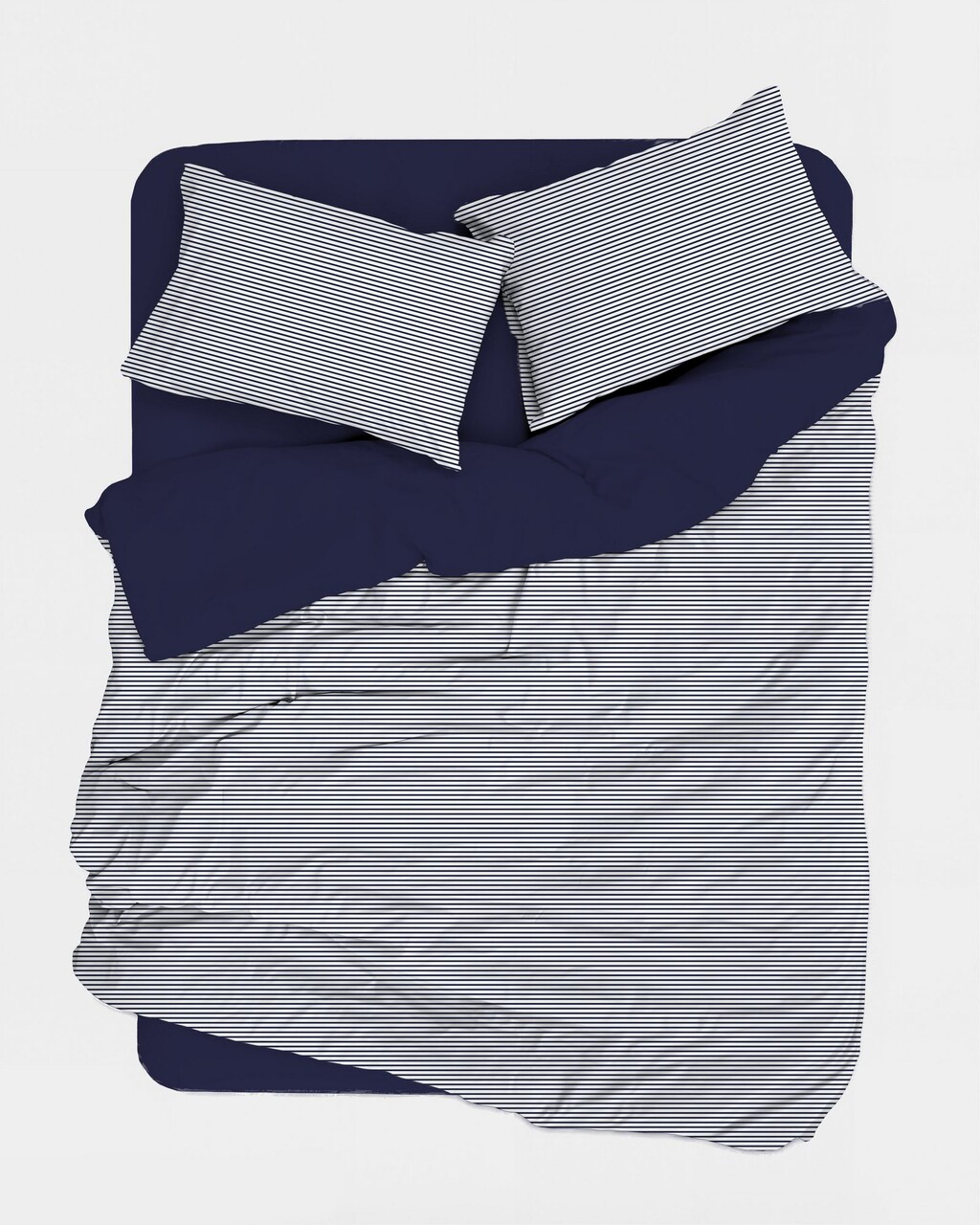 Lenjerie de pat pentru o persoana Single XXL (DE), L'essentiel Maison, Nifty Kombin, Albastru inchis - view 2