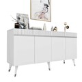 Set mobilier living, Olivia, Defne, PAL , Alb / Argintiu