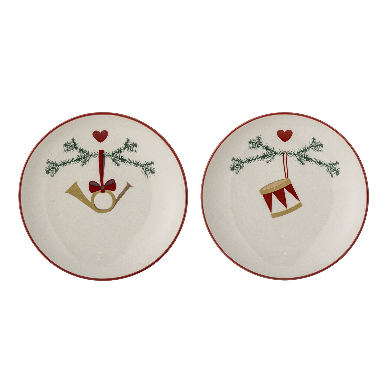 Set 2 farfurii pentru desert, Bloomingville, Yule, 16x2.5 cm, ceramica, natural — imaginea 7