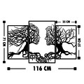 Decoratiune de perete, Love Tree, Tanelorn, 116x71 cm, metal