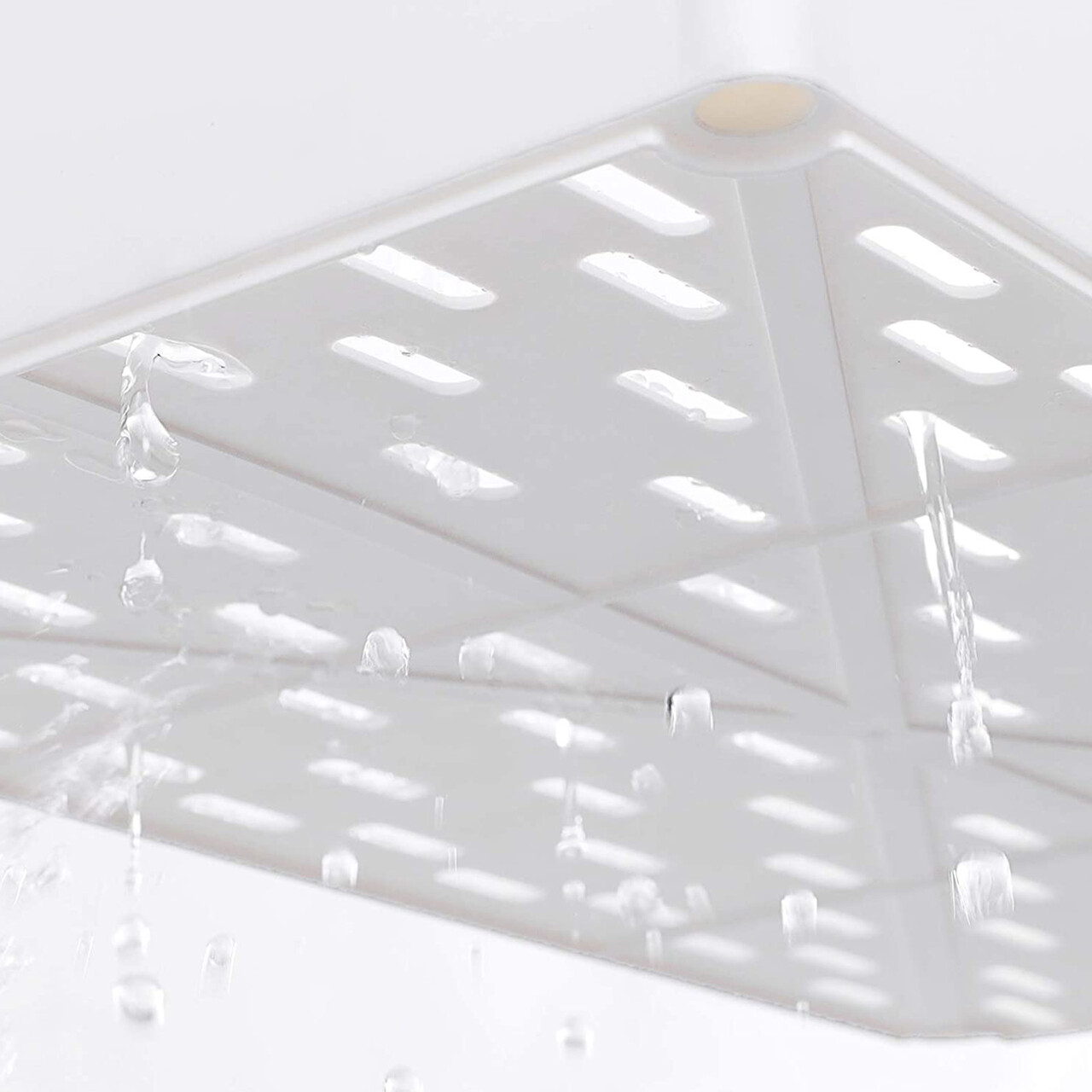 Carucior pentru depozitare, Songmics, 40x22x60 cm, otel/polipropilena, alb - 2 | YEO
