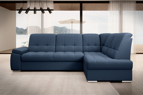 Coltar extensibil dreapta 3 locuri ELTAP, RT-40GO, Sado, 272x192x95 cm, lemn/poliester, albastru