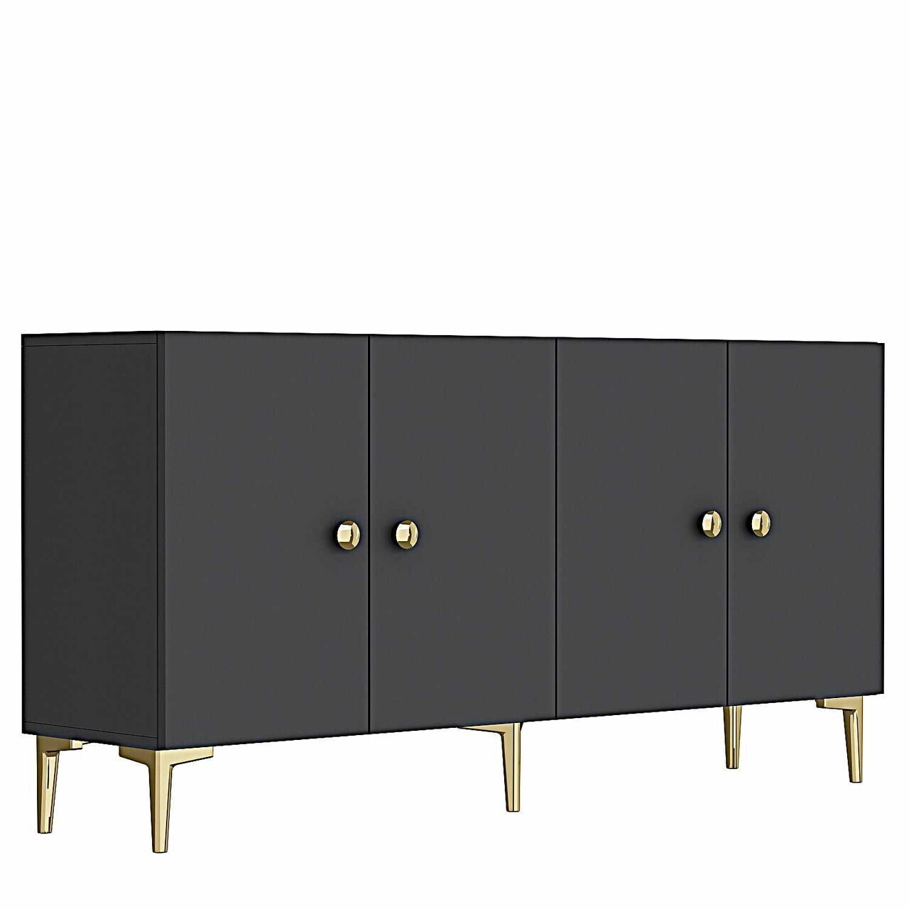 Consola, Hanah Home, Squarel 180, 180x75x32 cm, Antracit — imaginea 5