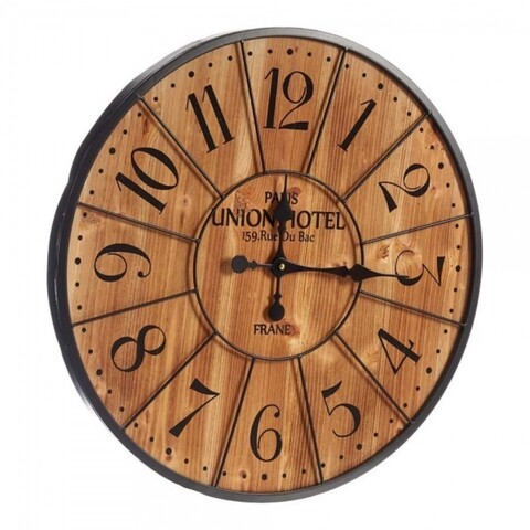 Ceas de perete rowan, gift decor, Ø 60 cm, metal/lemn
