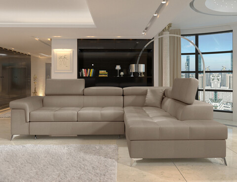 Coltar extensibil dreapta 4 locuri ELTAP, ERI-06, Eridano, 275x202x88 cm, lemn/poliester, maro deschis