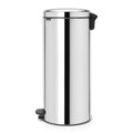 Cos de gunoi cu pedala, Brabantia, NewIcon Brilliant Steel, 30 L, 38x29.3x67.9 cm, otel, argintiu