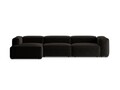 Coltar stanga 4 locuri, Bergamo, Cosmopolitan Design, 344x152x70 cm, tesatura structurata, negru