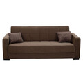 Canapea extensibila 3 locuri Vox, Pakoworld, 212x77x80 cm, catifea/lemn de plop, maro
