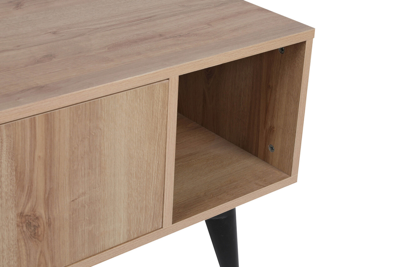 Comoda TV, Mod Design, Sidney, 150x40x50 cm, Stejar / Negru