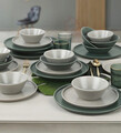 Serviciu de masa, Keramika, 275KRM1702, Ceramica , Nu absoarbe apa, Verde/Alb