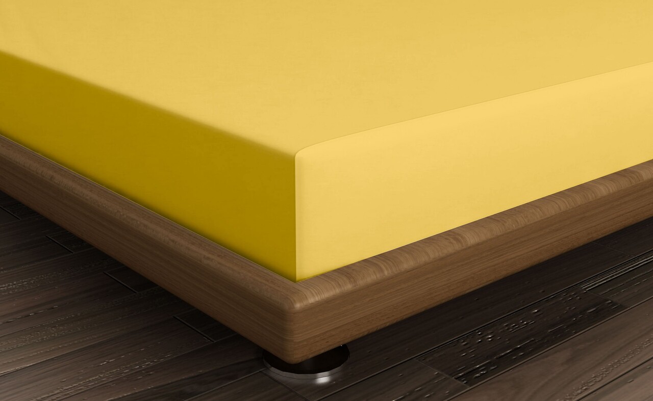 Cearceaf de pat cu elastic Ranforce Double Small (DE), L'essentiel Maison, Dark Yellow, Galben închis - imagine 2