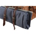 Cos de picnic pentru 4 persoane, DKD Home Decor, 46 x 30 x 20 cm, rachita, maro/bleumarin