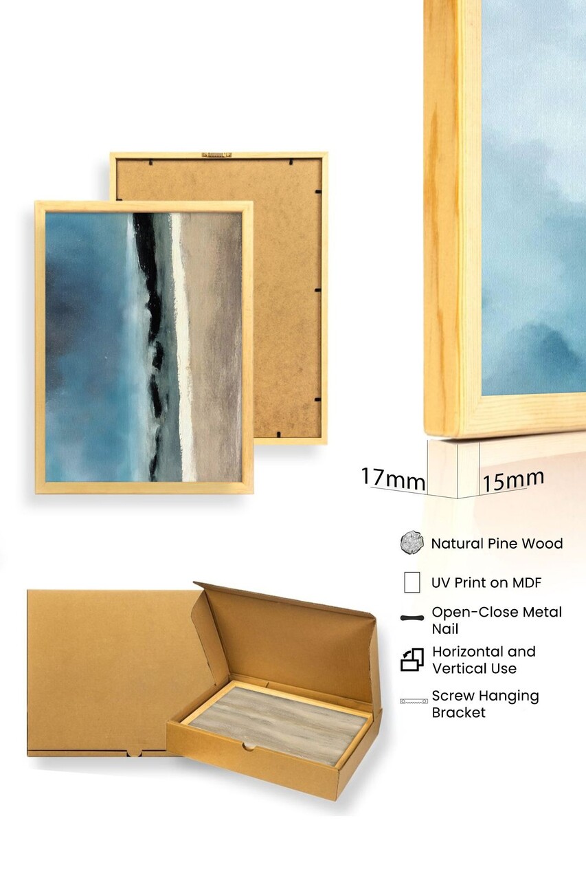Set 3 tablouri decorative, Huhu470, Cadru: 100% LEMN MASIV (Grosime: 2,5 cm), Multicolor - view 3