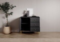 Comoda ADRK, Tili 1D 3S, 83.6x40.8x73.9 cm, PAL laminat, negru