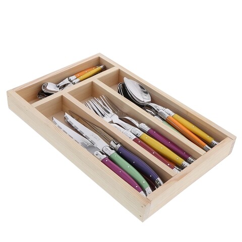 Set tacamuri 24 piese Fruity mix Laguiole, Jean Dubost, inox, multicolor