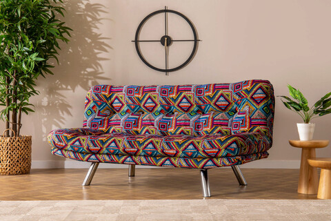 Canapea extensibila cu 3 locuri, futon, 859ftn2804, metal, multicolor