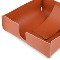 Suport servetele, Ruca, 18 x 6 x 18 cm, piele ecologica, maro