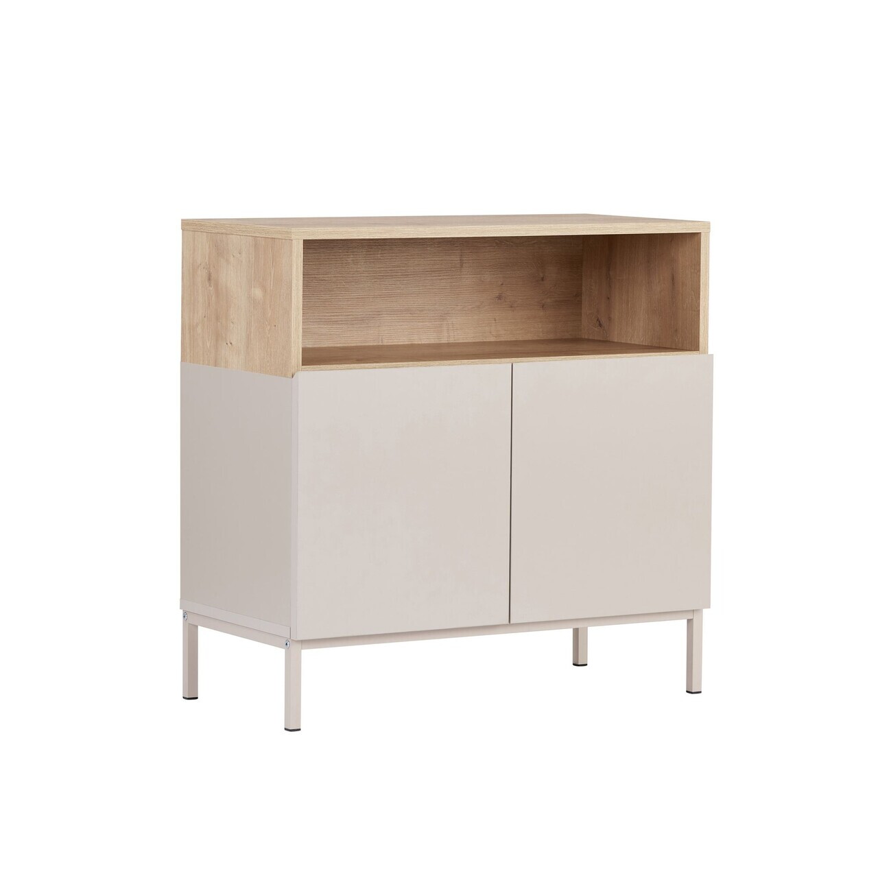 Bufet, Nordure, Palmer, 80x80x40 cm, PAL, Gresie / Stejar Safir — imaginea 3