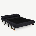 Canapea extensibilă cu 2 locuri, Futon, 859FTN2706, Metal , Negru