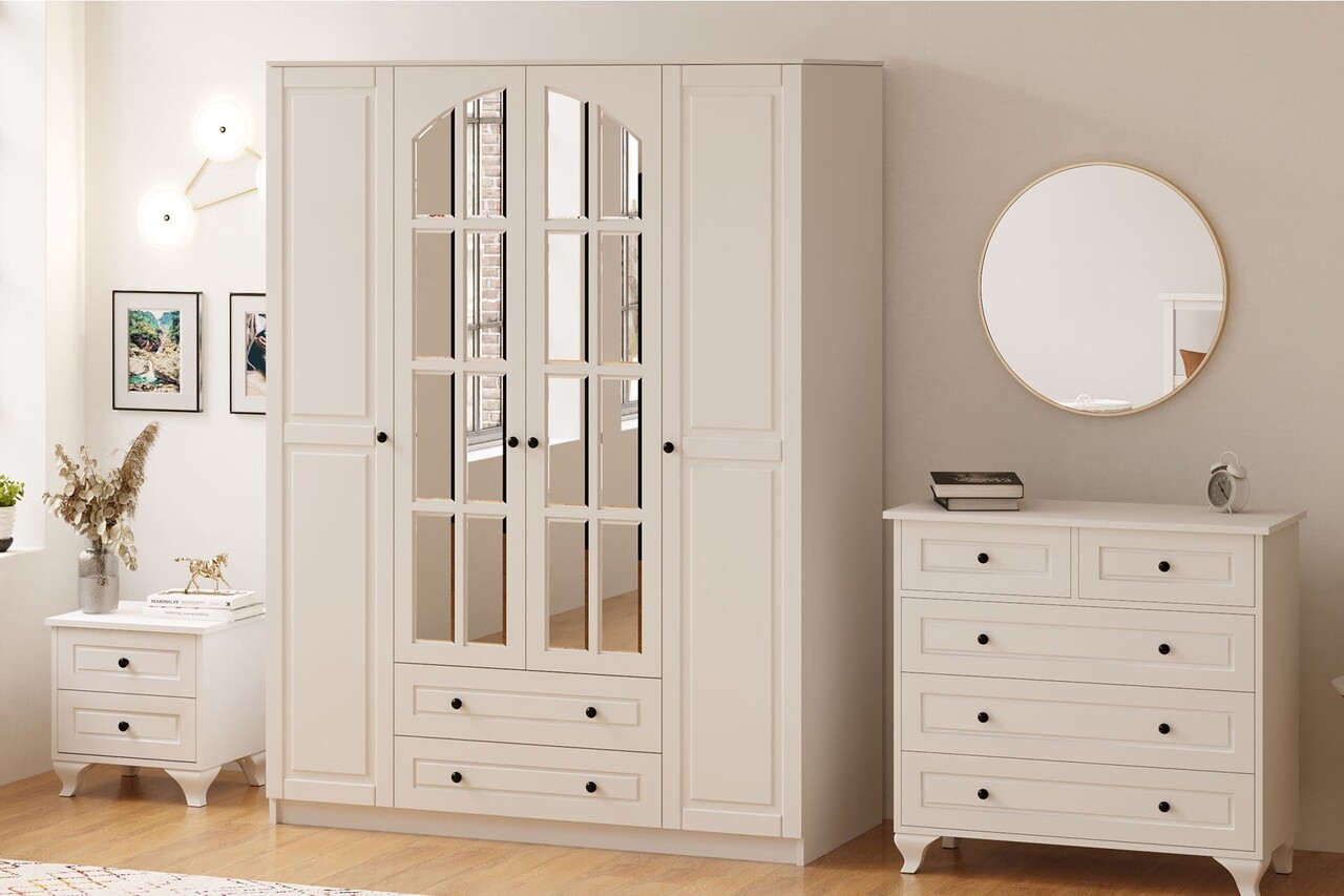 Set dormitor pentru copii, Rabi, Rb-015, Alb mat - 1 | YEO