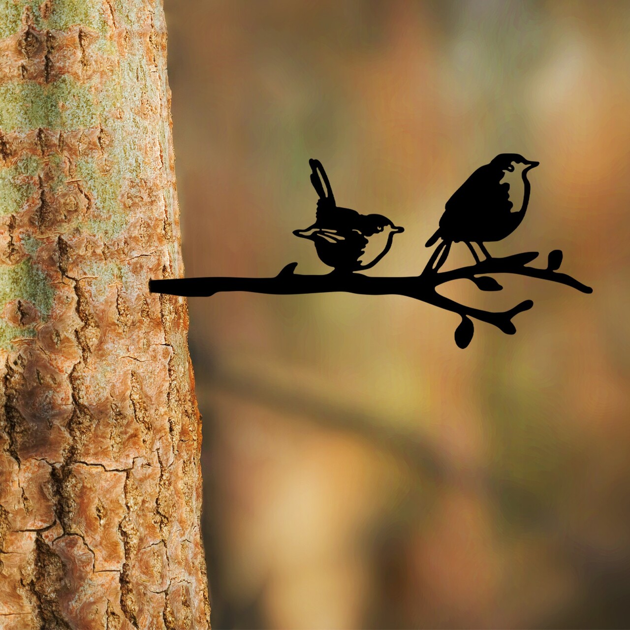 Obiect decorativ de grădină, Bird On The Branch 03, 55x22 cm, Negru - view 2