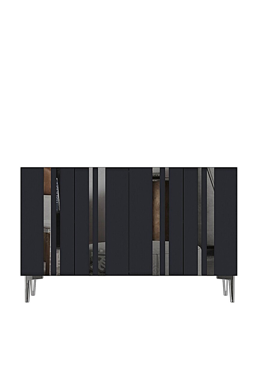 Consola, Hanah Home, Mia 120, 120x75x32 cm, Antracit / Argintiu — imaginea 3