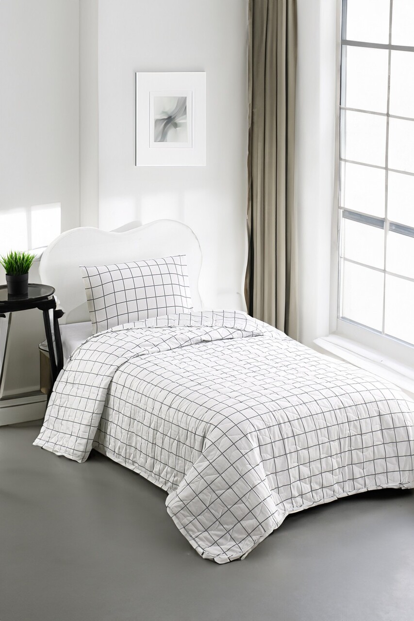 Cuvertura Single 155x200 cm, Artus - Grey, Eponj Home, 65% bumbac/35% poliester