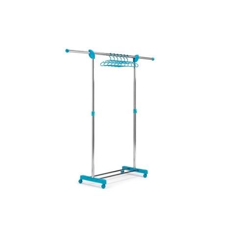 Suport mobil pentru imbracaminte, Super Paco, inox/plastic, albastru