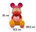 Figurina /sculptura decorativa Sitting Rainbow Teddy, Mauro Ferretti, 21.5x20.5x32 cm, polirasina, multicolor