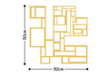 Decoratiune de perete, Squares Metal Decor, Metal, Dimensiune: 50 x 50 cm, Auriu
