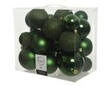 Cutie cu 26 globuri asortate Plain mix, Decoris, plastic, verde pin