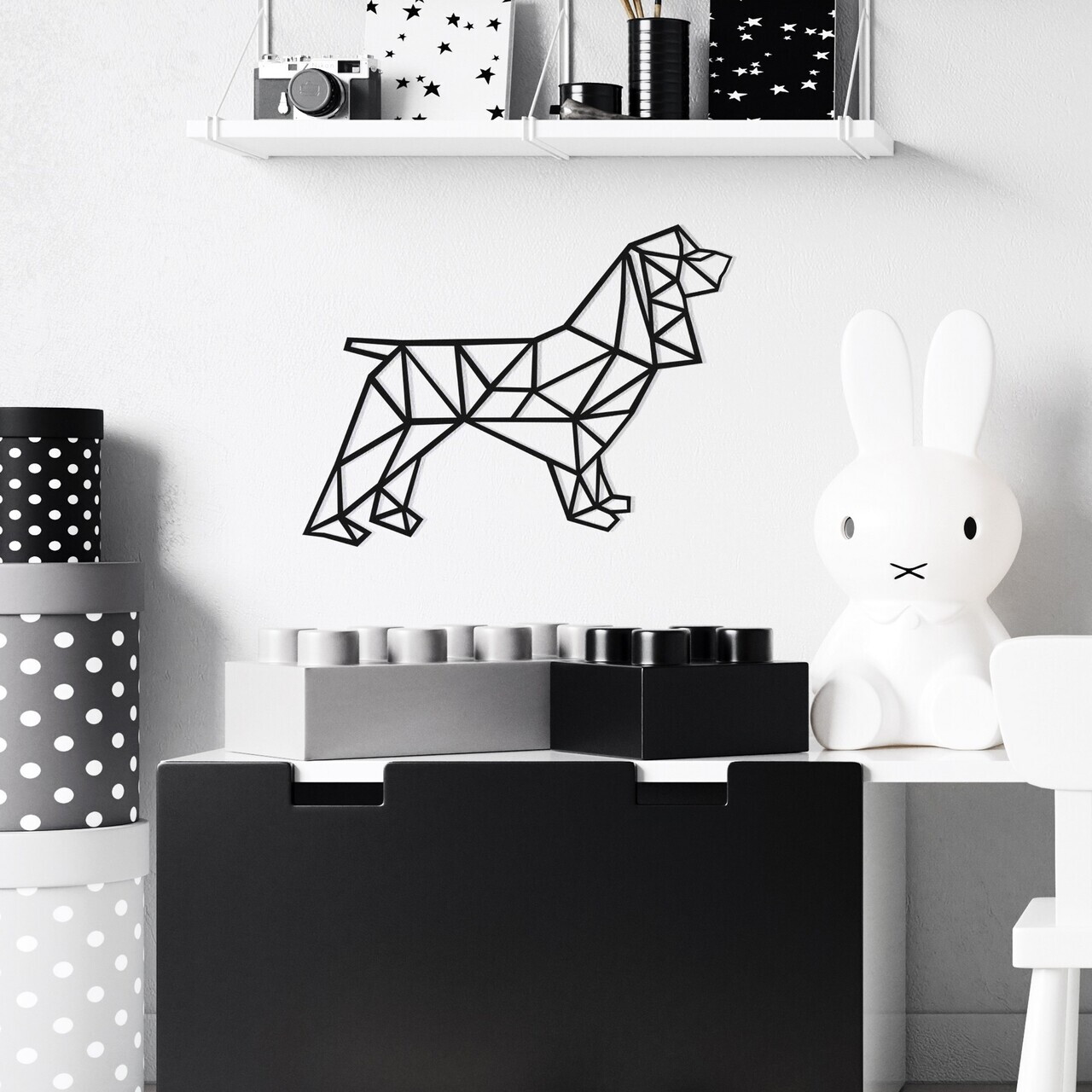 Decoratiune de perete, DEC-BL015, Dimensiune: 40 x 40 cm, Negru — imaginea 2